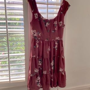 Berry floral button detail Xhilaration dress NWT